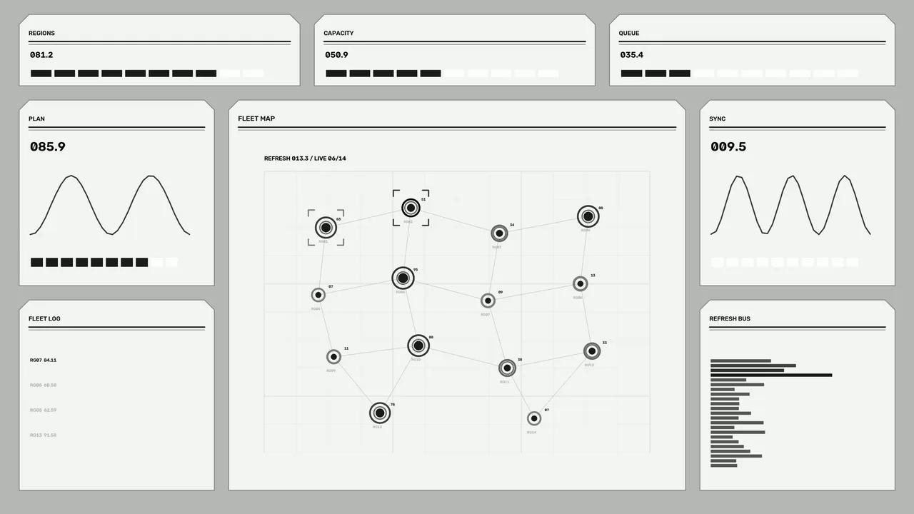 Monochrome Fleet Map Control HUD 4K Wallpaper
