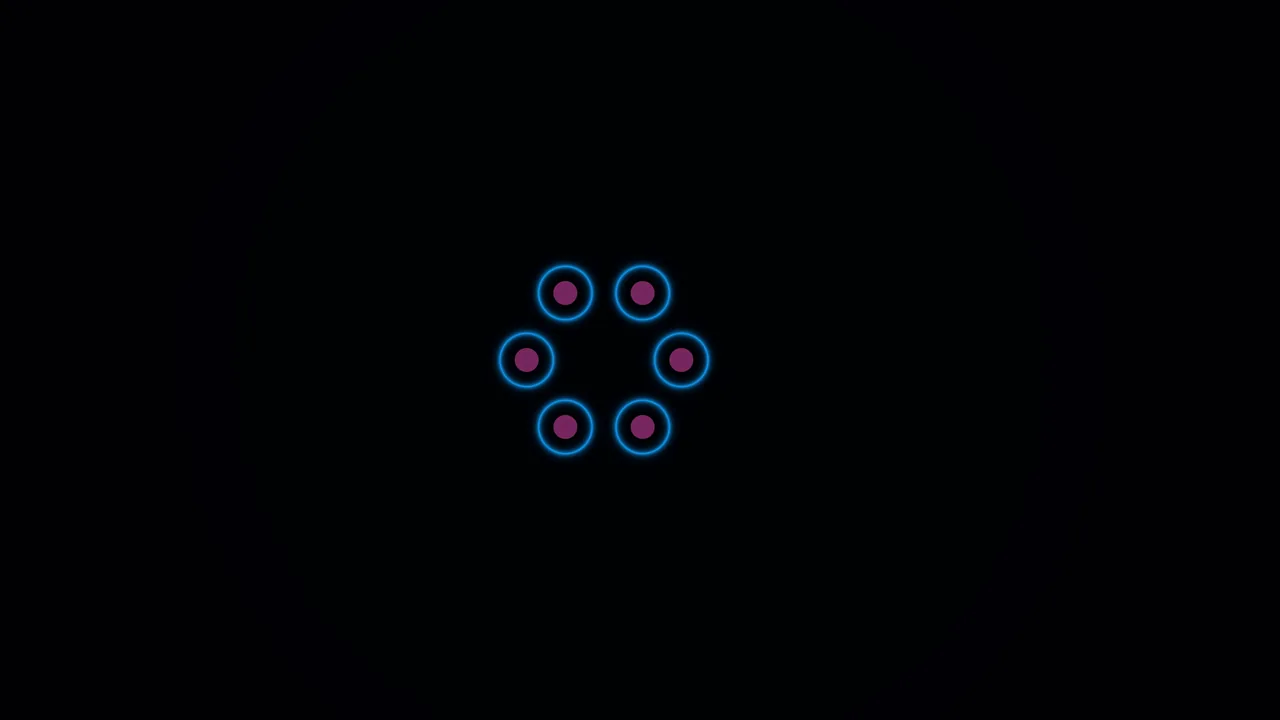 Minimal Cyan and Violet Six-Node HUD Interface 4K Wallpaper