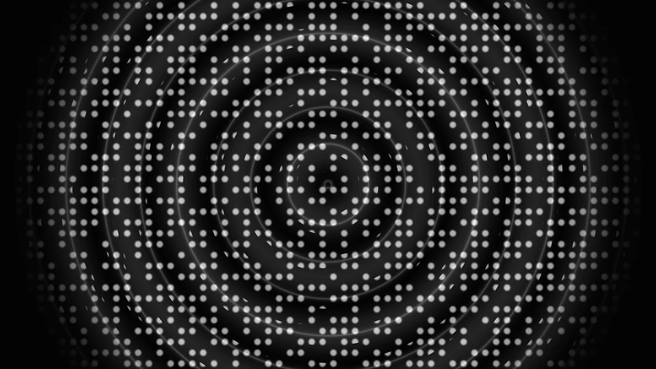 Black and White Radial Ripple Dot Pattern 4K Wallpaper