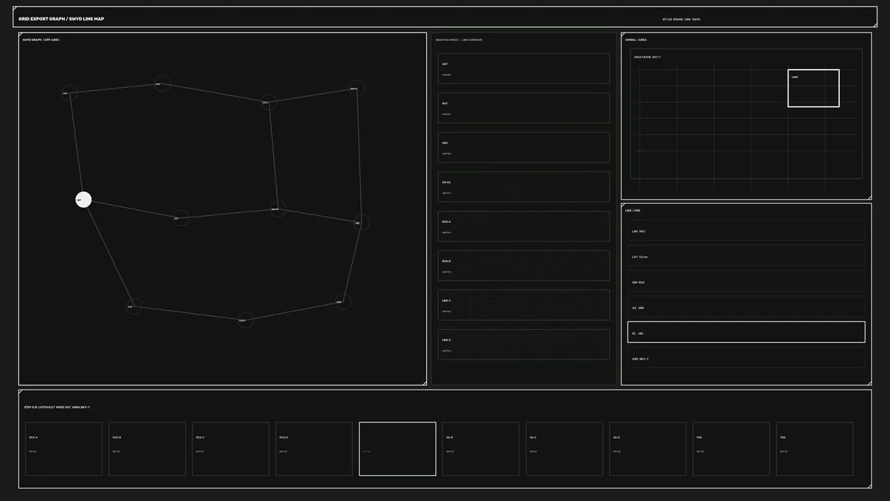 Monochrome Network Link Map HUD Dashboard – 4K Sci-Fi Wallpaper