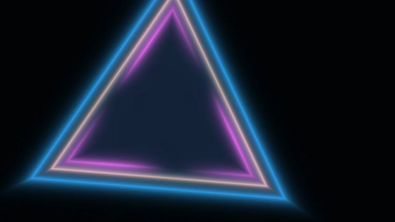 Neon Triangular Sci-Fi HUD Interface Wallpaper