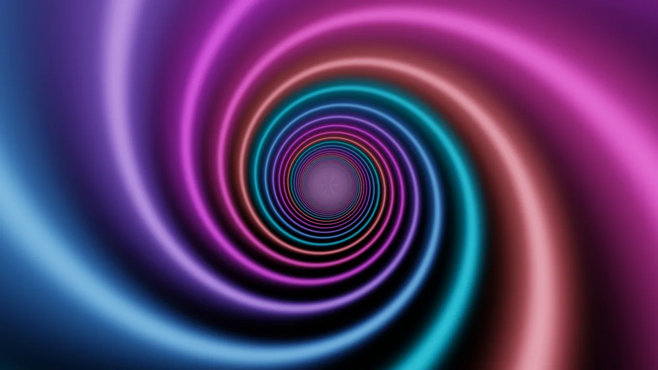 Neon Concentric Ring Tunnel 4K Wallpaper