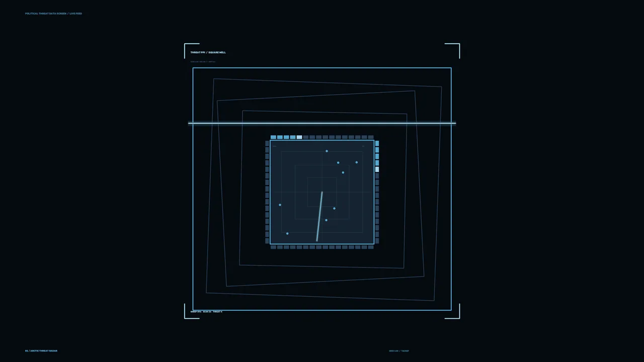 Futuristic Threat Analysis HUD with Cyan Scanner Grid
