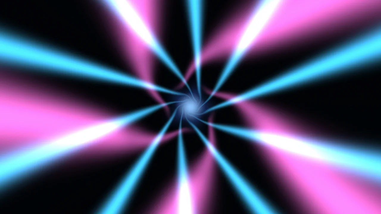 Cyan and Magenta Radial Light Tunnel 4K Wallpaper