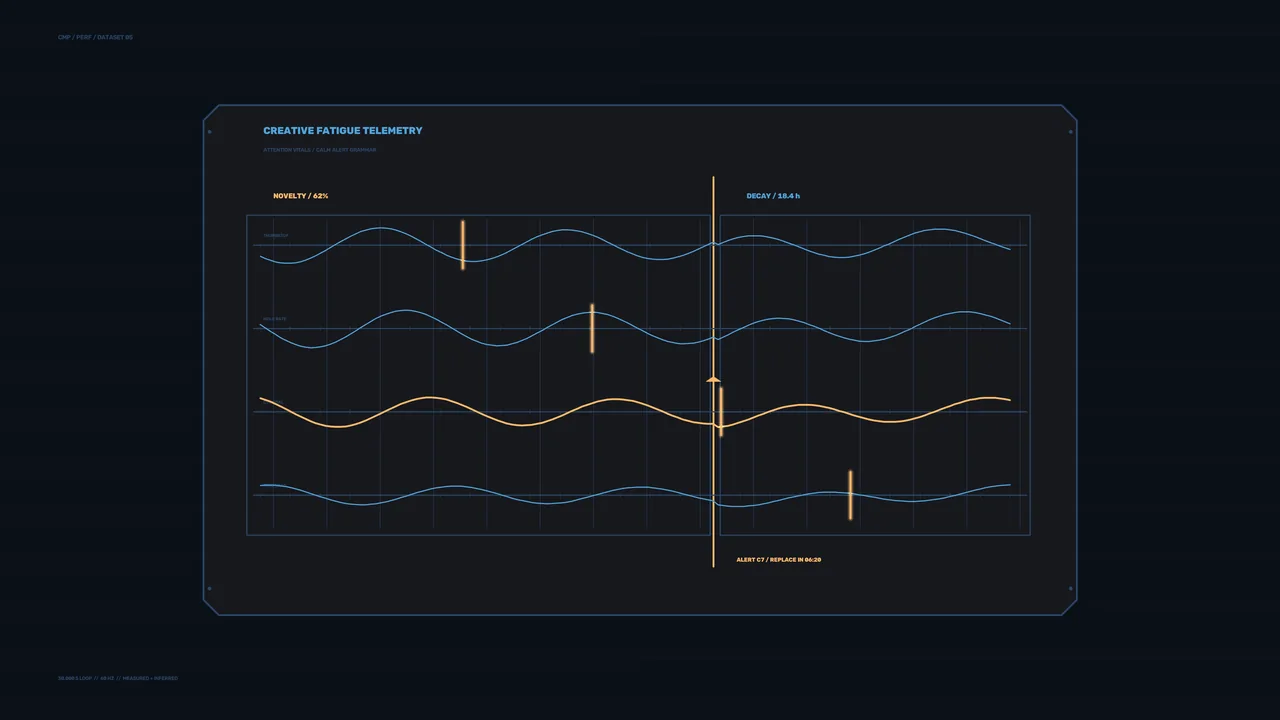 Sci-Fi Telemetry Dashboard HUD with Dual Waveform Charts 4K Wallpaper