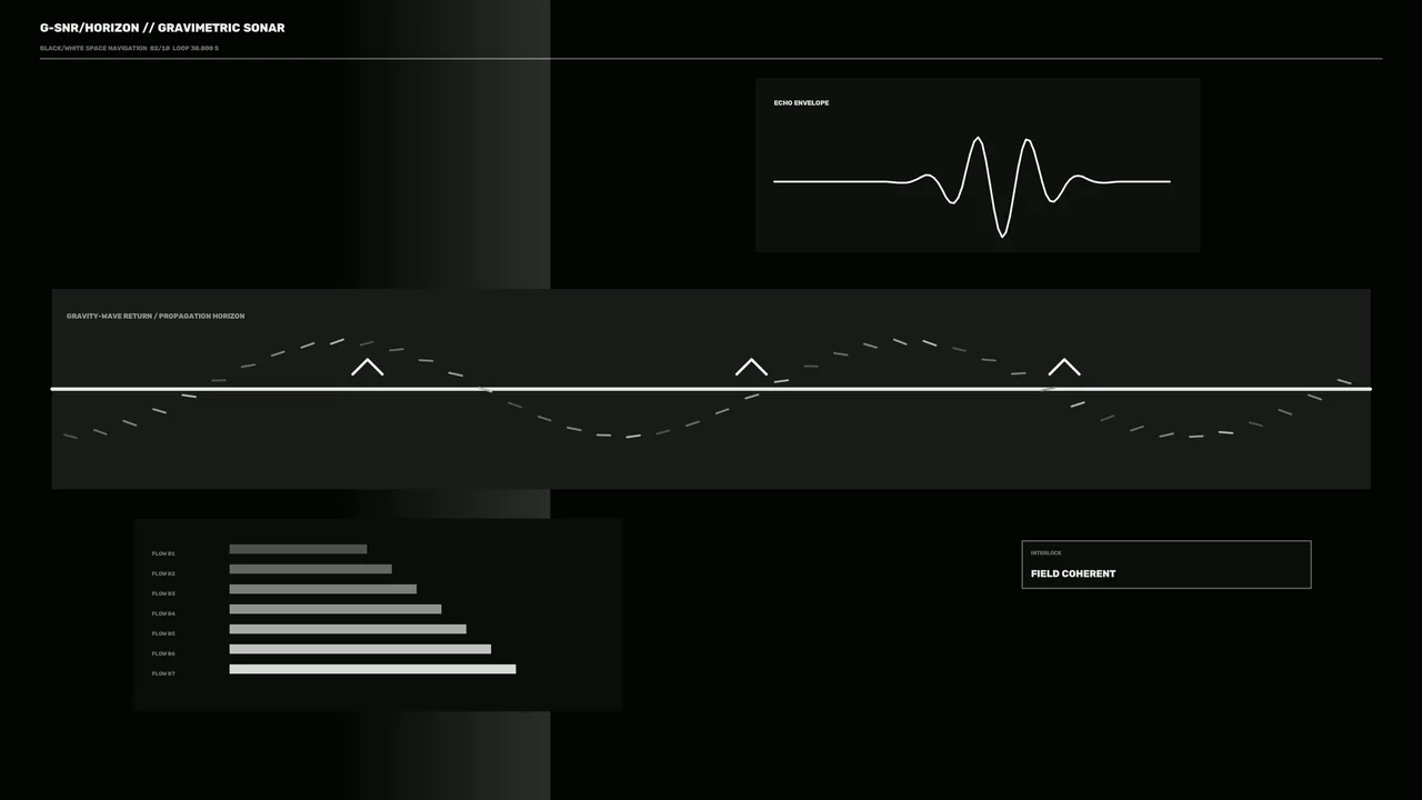 Monochrome Gravimetric Sonar HUD Interface 4K Wallpaper