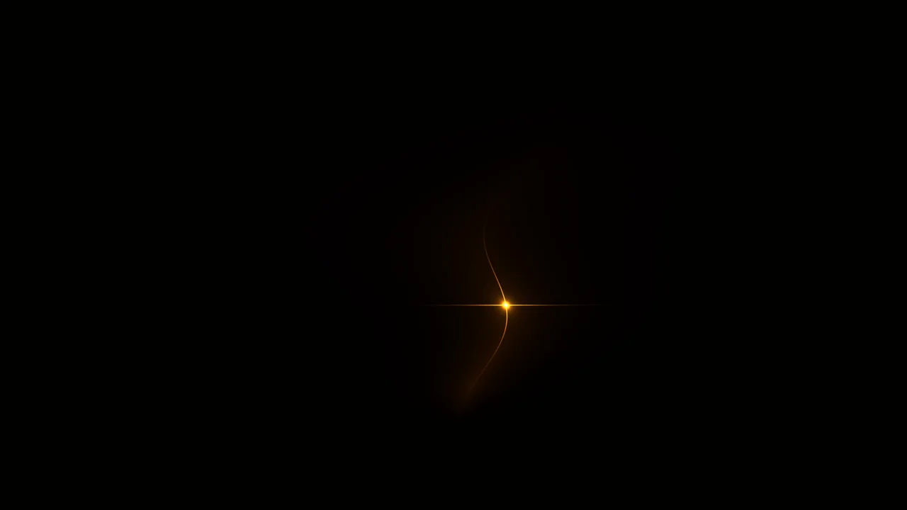 Golden Curved Light Trail on Black 4K Wallpaper
