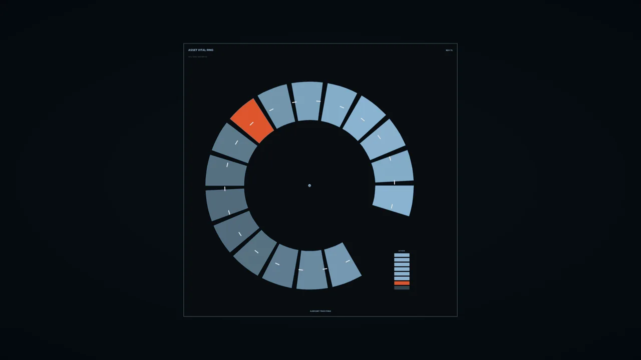 Segmented Asset Status Ring HUD 4K Wallpaper