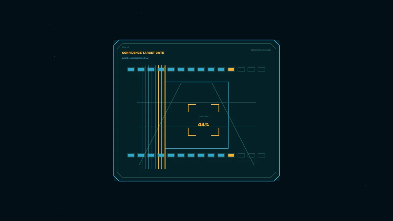 4K Sci-Fi Confidence Target Gate HUD Wallpaper