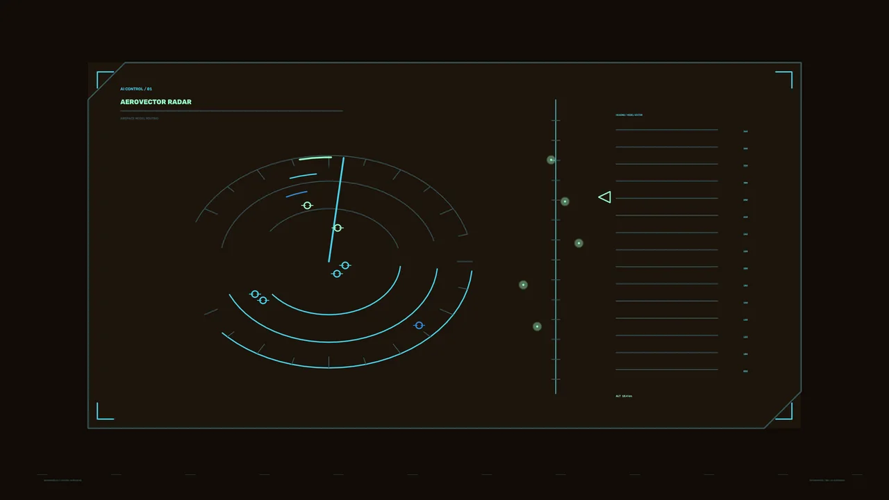 Sci-Fi Radar Telemetry HUD Interface 4K Wallpaper