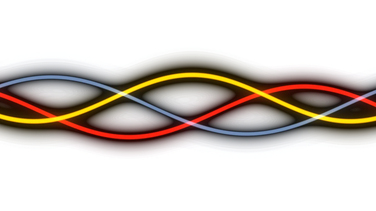Abstract Glowing Wavy Stripes on Black 4K Wallpaper