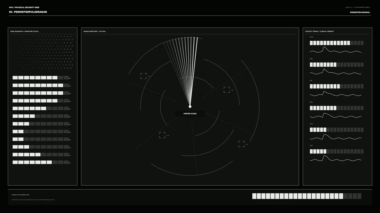 Sci-Fi Facility Security Radar HUD 4K Wallpaper
