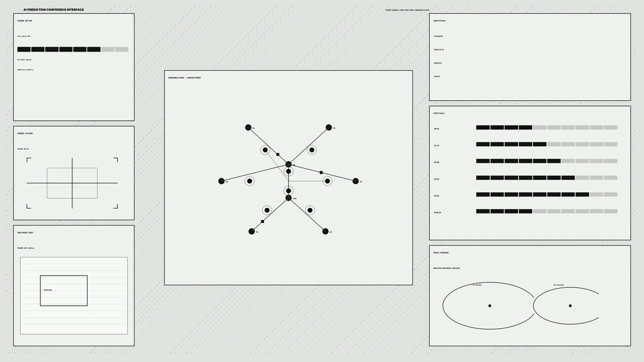 Monochrome Sci-Fi HUD Dashboard with Network Scanner and Telemetry Panels