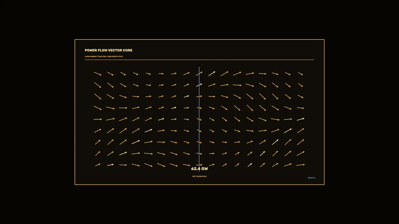 Power Flow Vector Core HUD 4K Sci-Fi Wallpaper