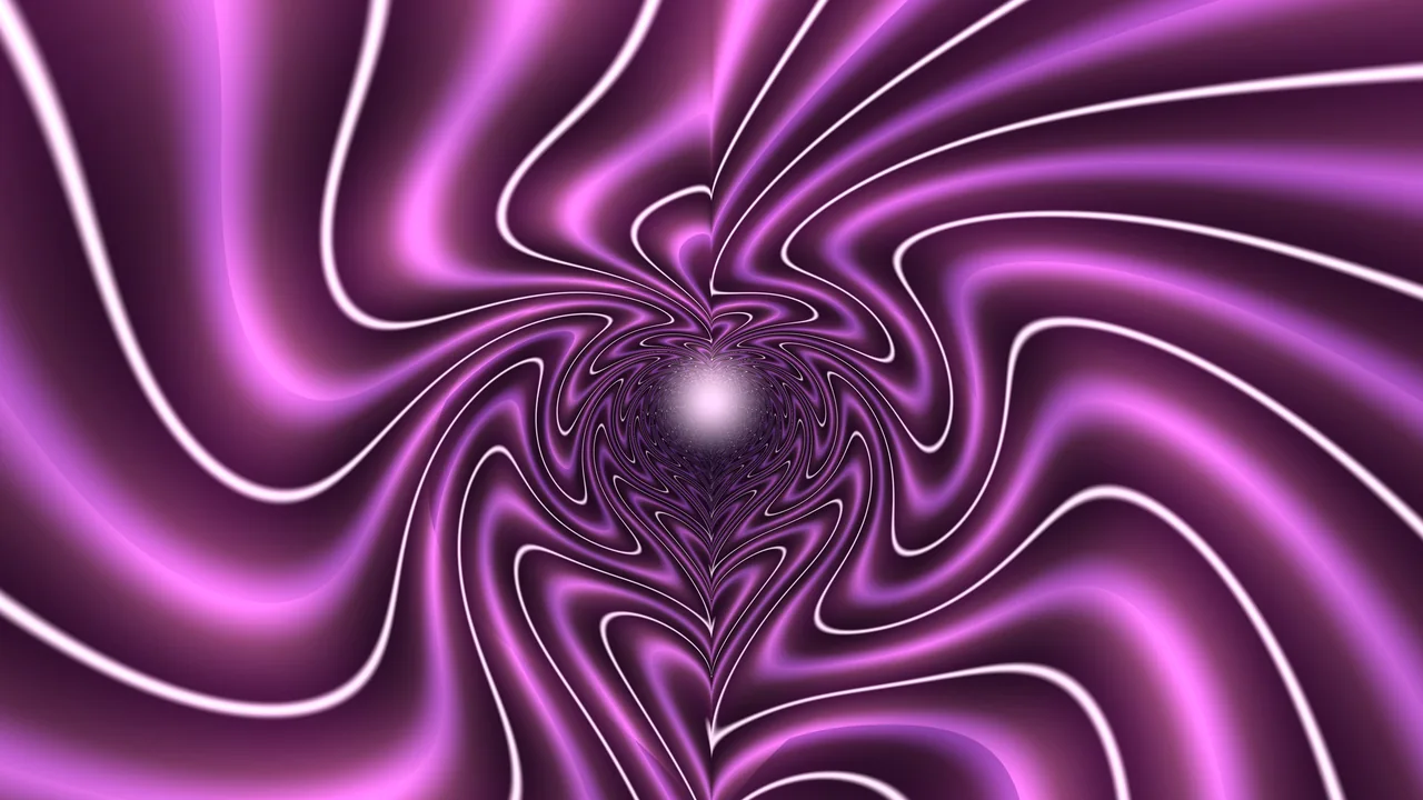 Abstract Purple Heart-Shaped Fluid Tunnel 4K Wallpaper