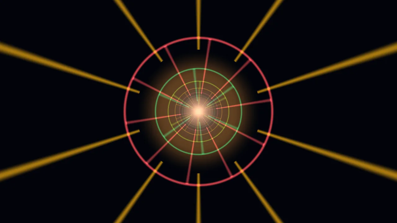 Circular Sci-Fi Scanner HUD with Concentric Rings and Central Glow