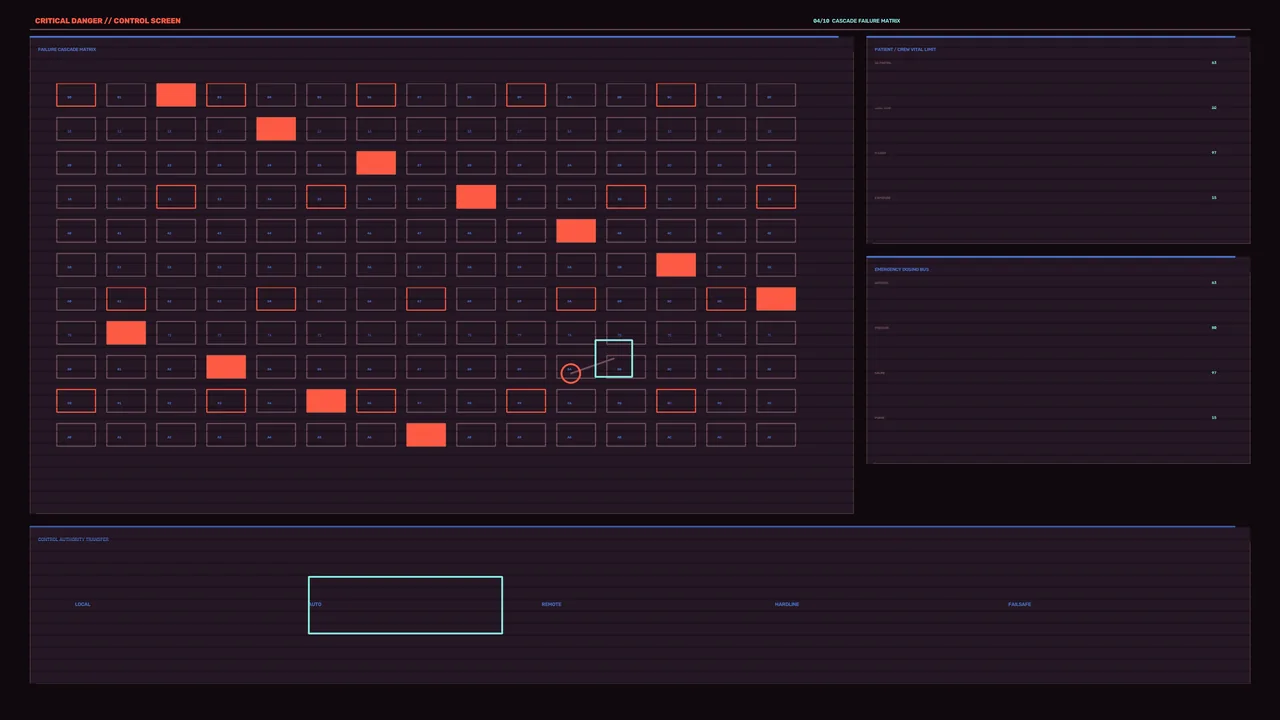 Futuristic Failure Matrix HUD Control Screen 4K Wallpaper
