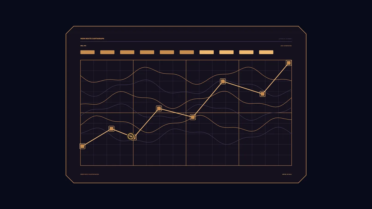 Amber Mesh Route Telemetry Dashboard HUD