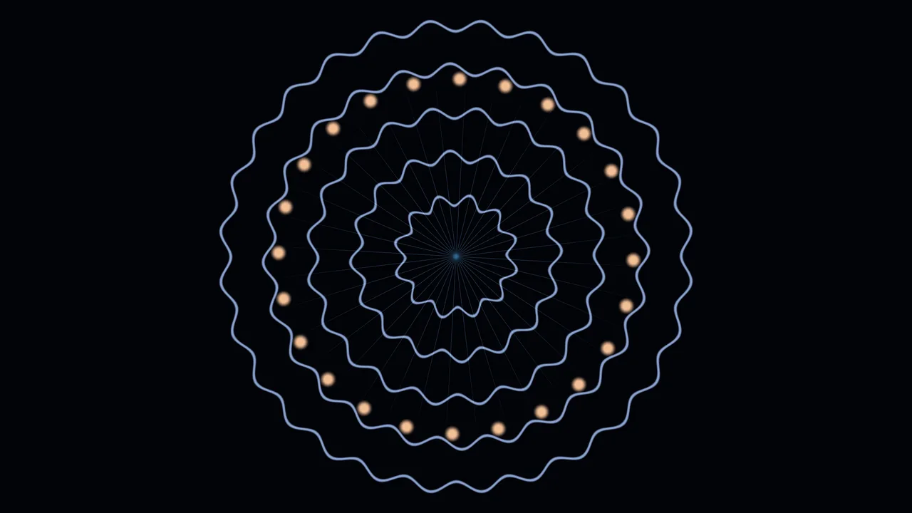 4K UHD Fractal Rosette with Concentric Wavy Rings