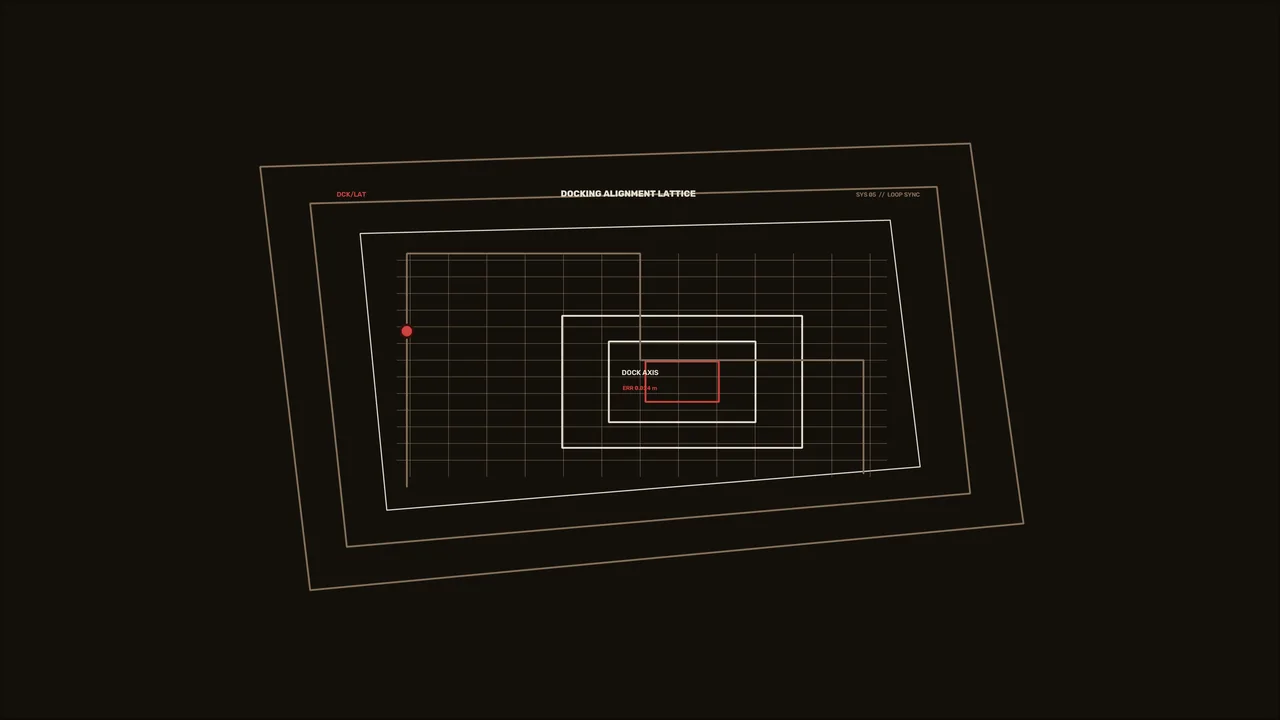 Futuristic Spacecraft Docking Alignment HUD 4K Wallpaper