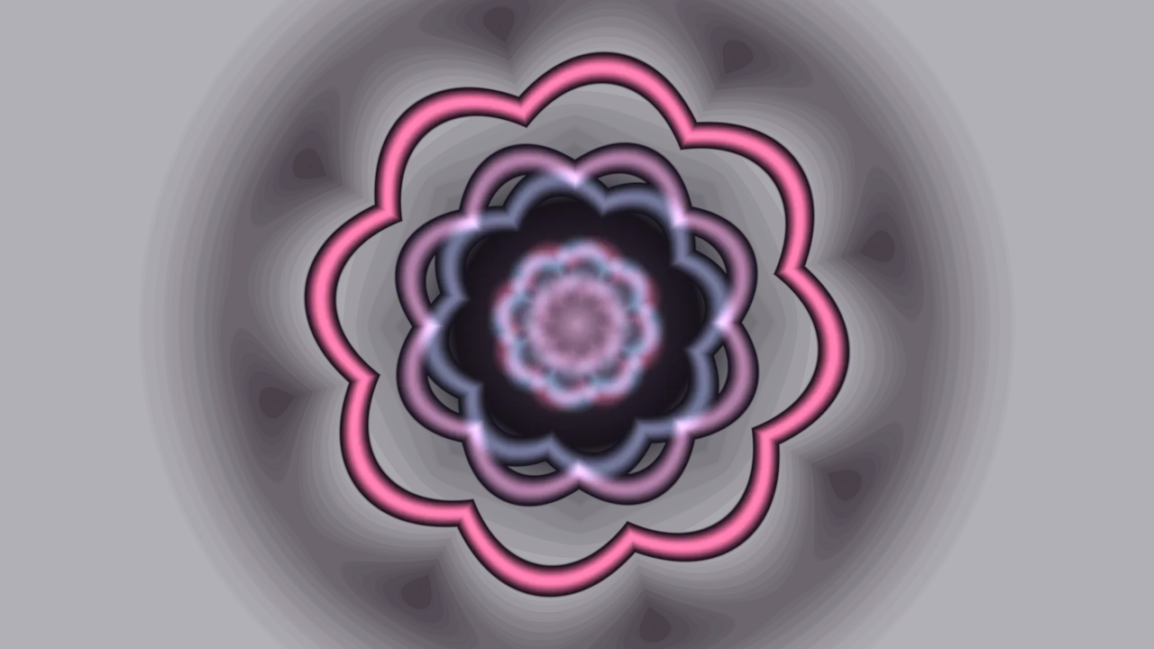 Neon Concentric Floral Geometry 4K Wallpaper