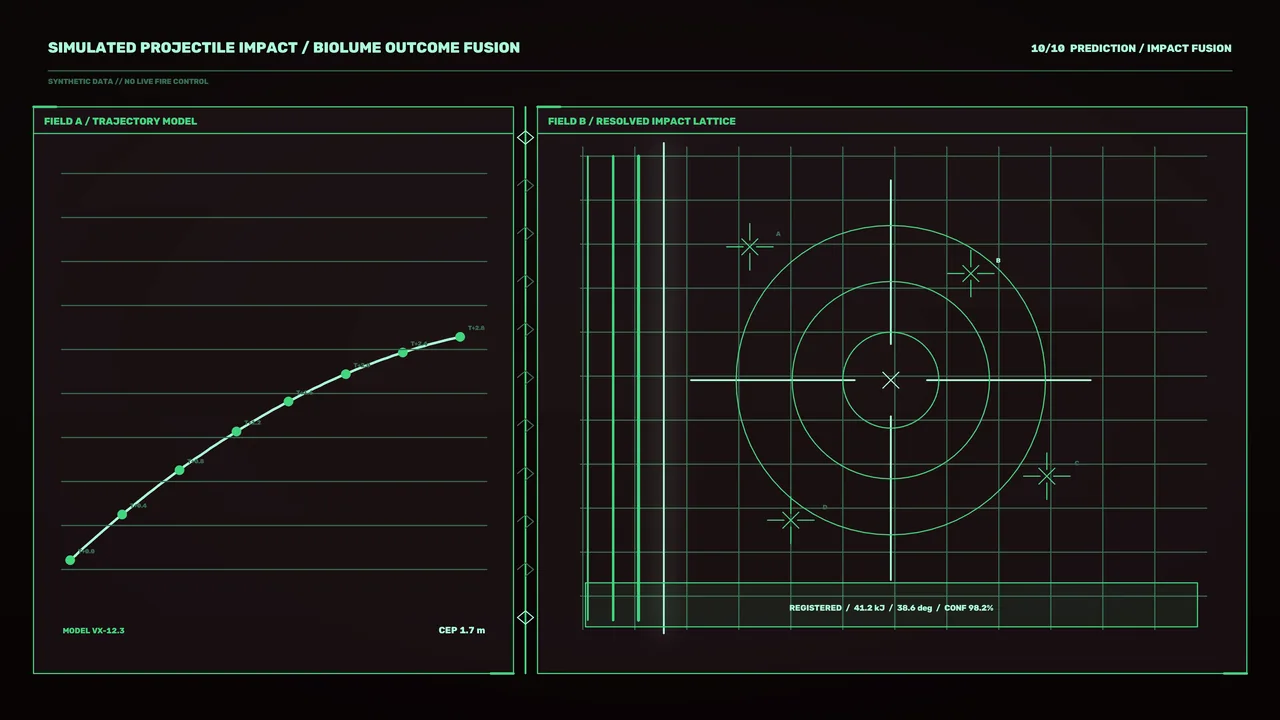 Sci-Fi Trajectory and Resolved Impact Lattice HUD 4K Wallpaper