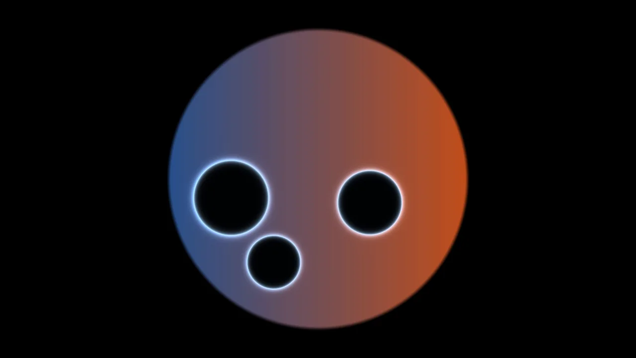 Circular Sci-Fi HUD Wallpaper with Three Glowing Scanner Rings
