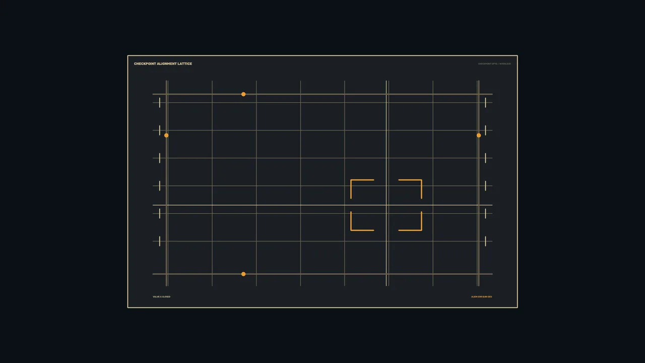 Sci-Fi HUD Alignment Grid with Orange Target Brackets 4K Wallpaper