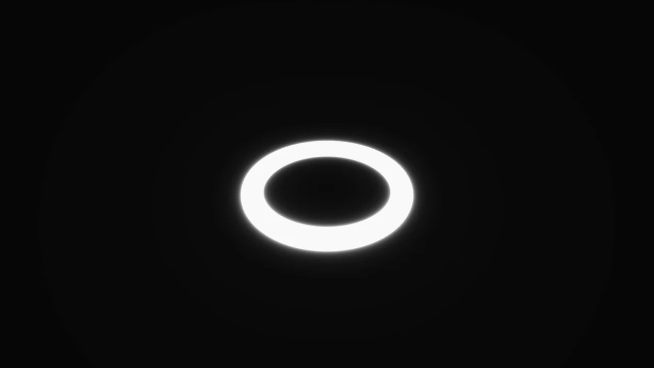 Centered White Glowing Oval Ring on Black 4K Wallpaper