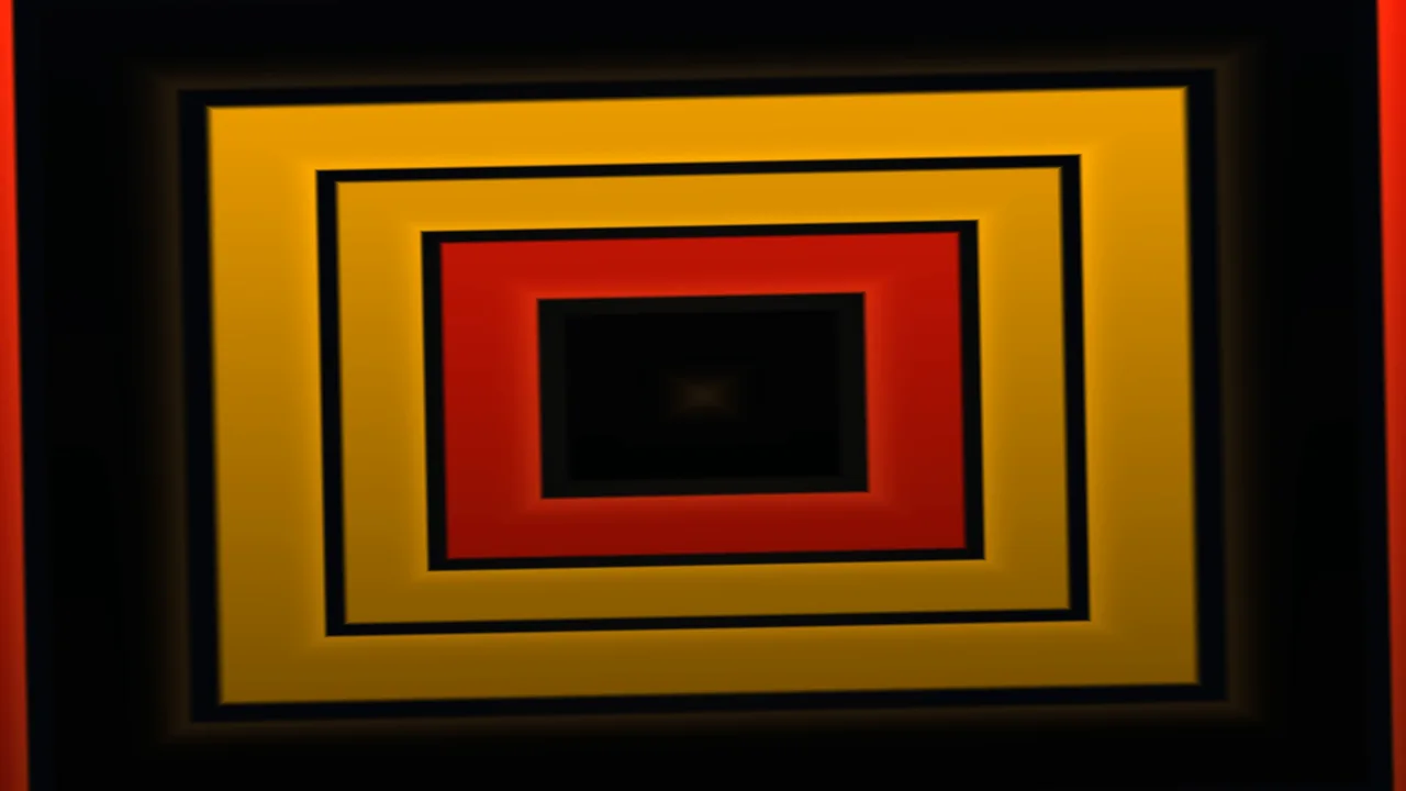 Black Red Gold Concentric Rectangles 4K Wallpaper