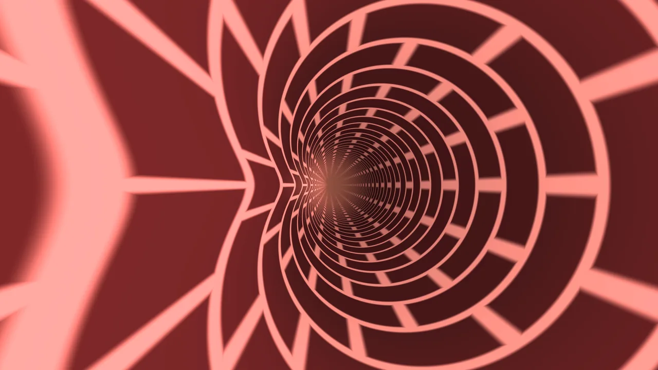 Pink Heart Grid Tunnel on Burgundy 4K Wallpaper