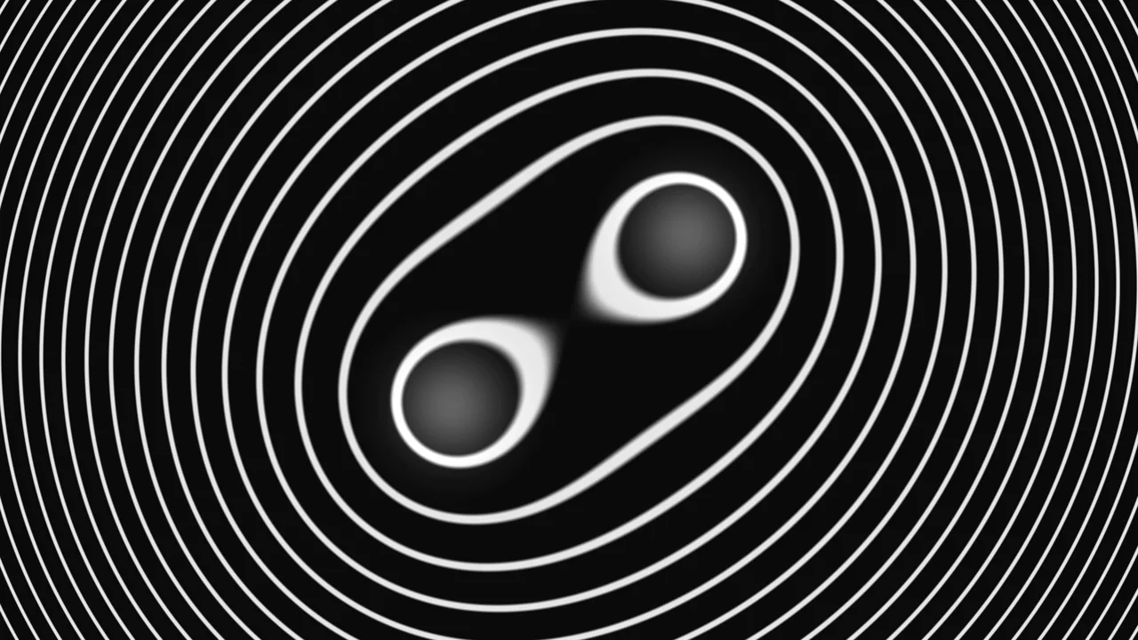 Black and White Distorted Concentric Rings 4K Wallpaper