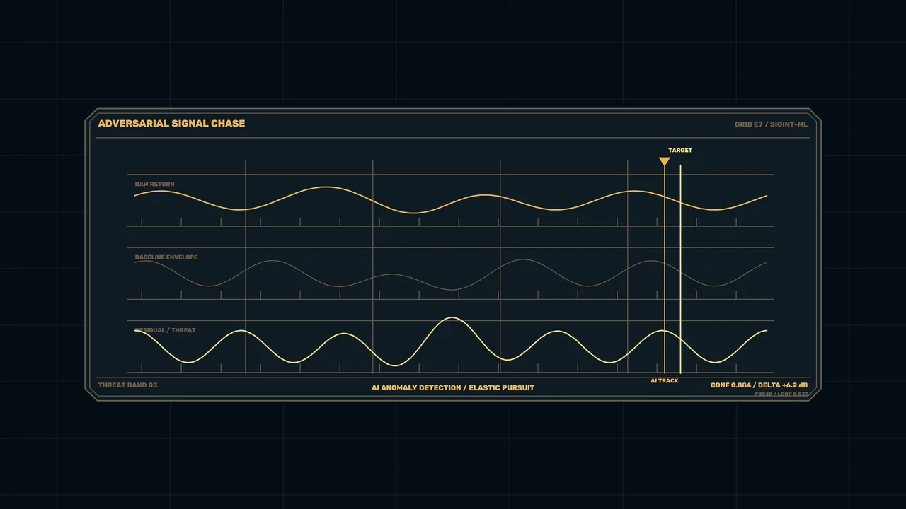 Amber Signal Waveform HUD 4K Wallpaper