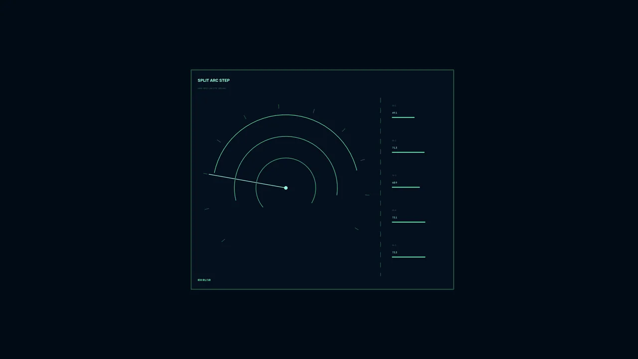 Split-Arc Telemetry Gauge HUD 4K Wallpaper