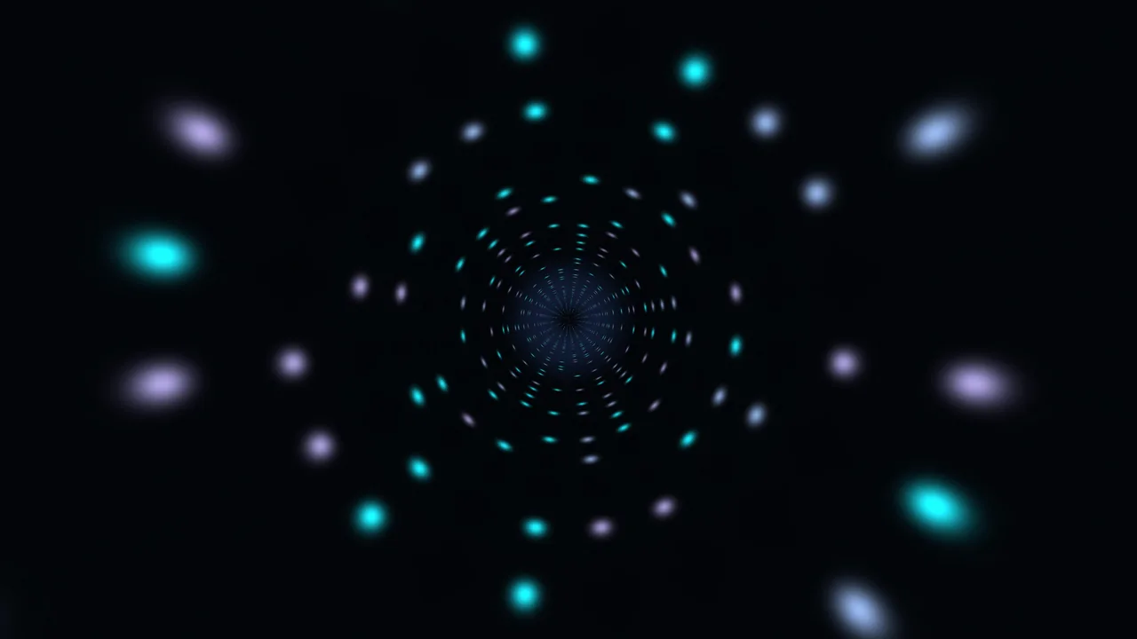 Abstract Cyan and Lavender Light Tunnel 4K Wallpaper