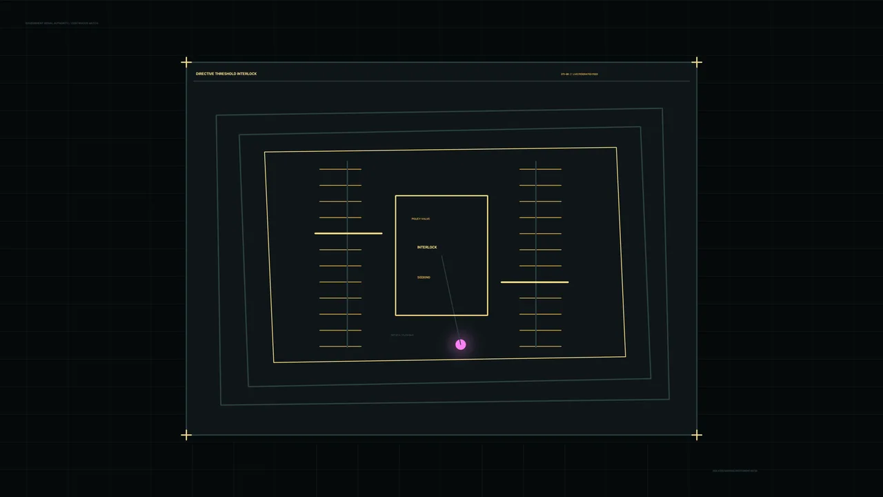 Sci-Fi Directive Threshold Interlock HUD 4K Wallpaper