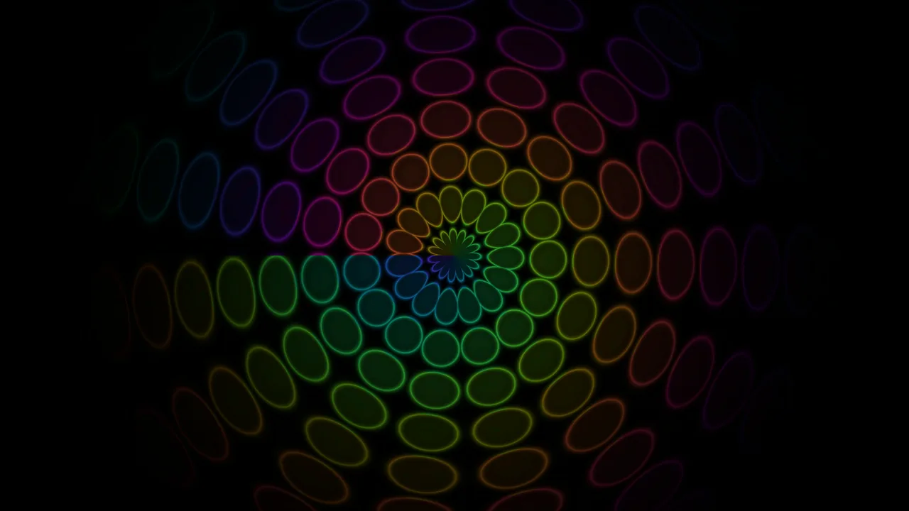 Abstract Neon Rainbow Oval Spiral 4K Wallpaper