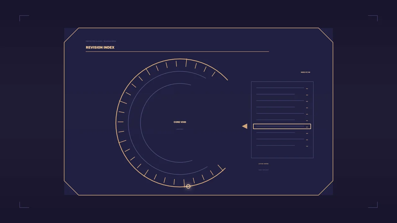 Amber Indigo Revision Index HUD Dashboard with Circular Gauge 4K Wallpaper