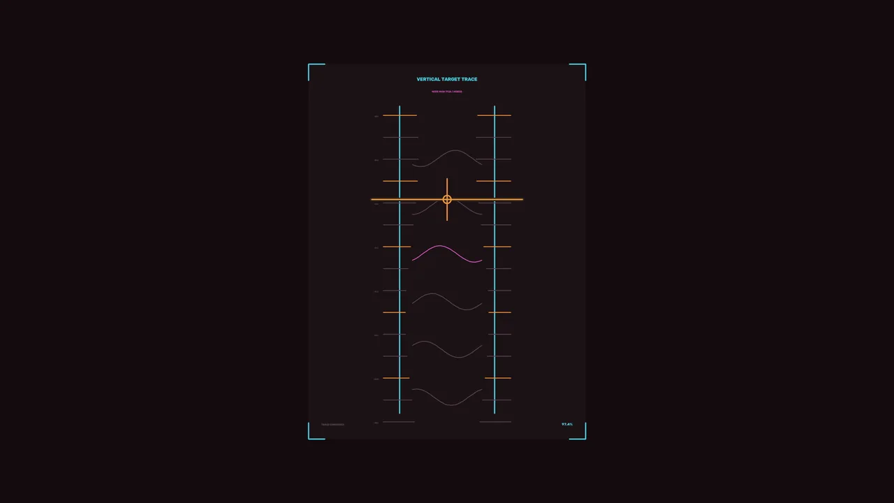 Vertical Target Trace HUD with Crosshair Reticle 4K Wallpaper