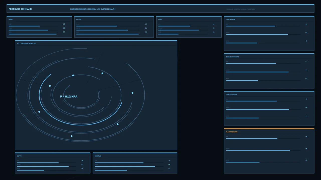 Marine Pressure Monitoring HUD Dashboard 4K Wallpaper