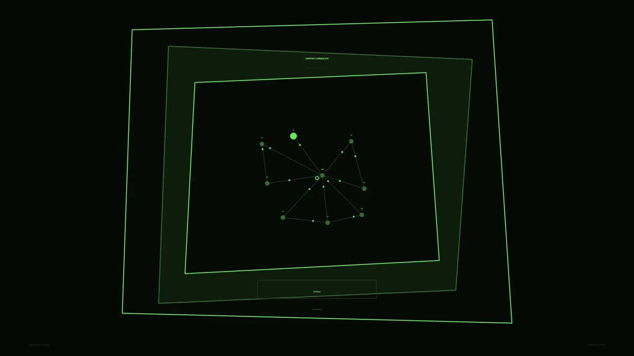 Green Contact Correlation Network HUD 4K Wallpaper