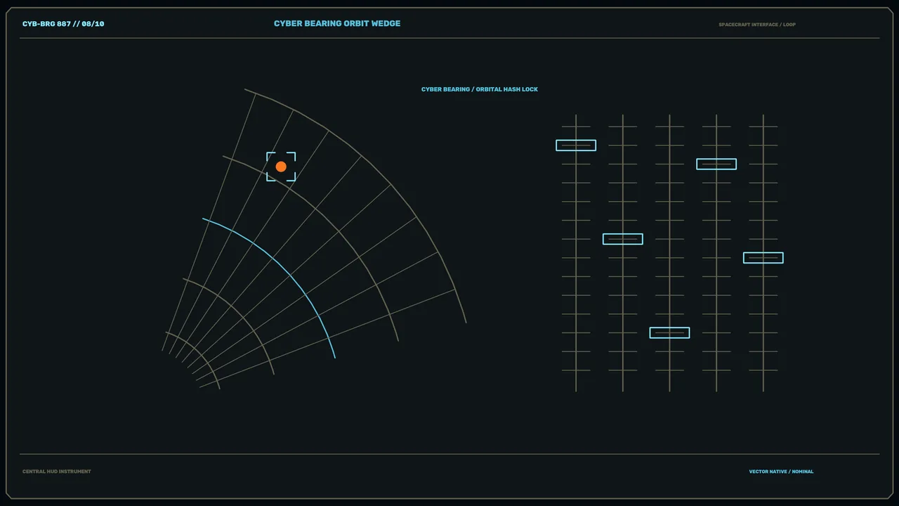 Orbital Bearing HUD with Radial Scanner and Telemetry Scales 4K Wallpaper