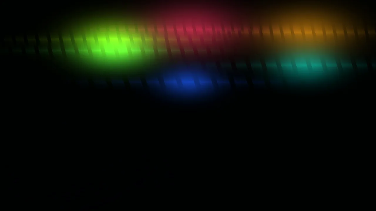 Colorful Glitch Light Bands on Black