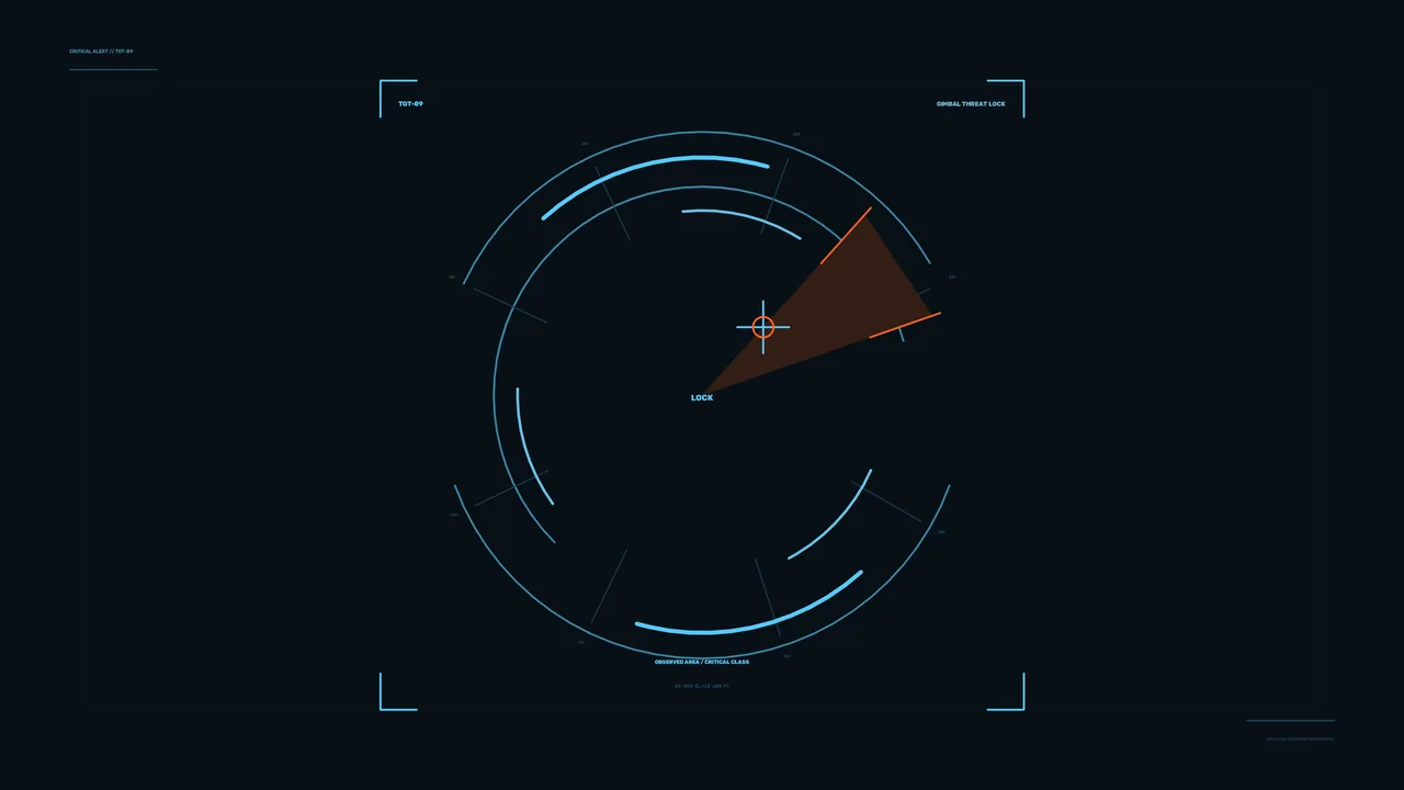 Futuristic Target-Lock Scanner HUD in Cyan and Orange | 4K Wallpaper