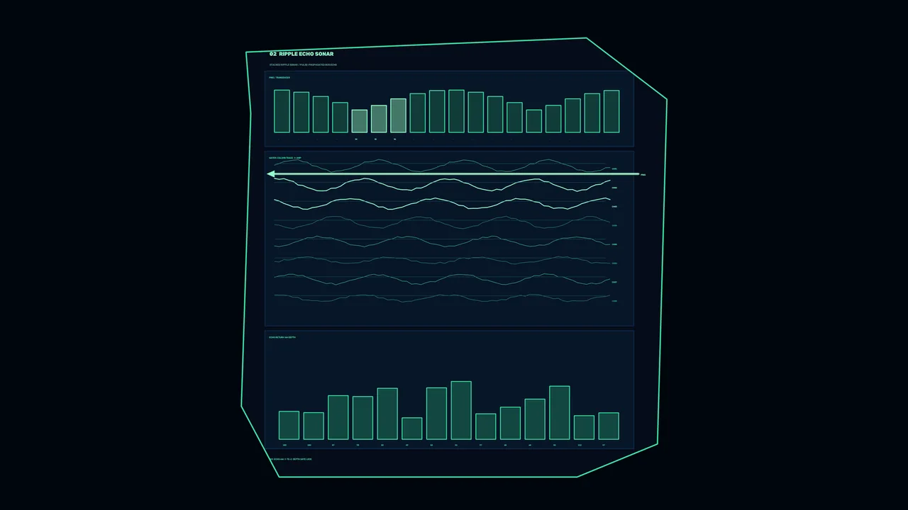 4K Sci-Fi Spacecraft Telemetry HUD with Waveform and Bar Charts