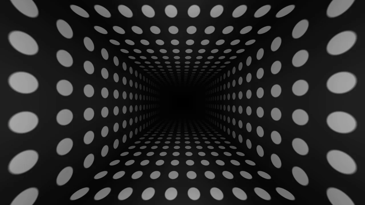 Monochrome Dotted Tunnel Perspective 4K Wallpaper