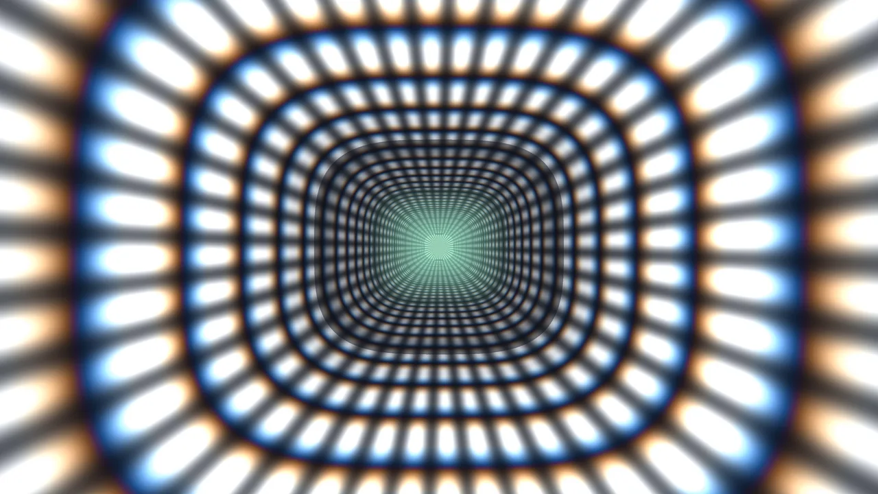 Retro Geometric Light Tunnel with Concentric Frames