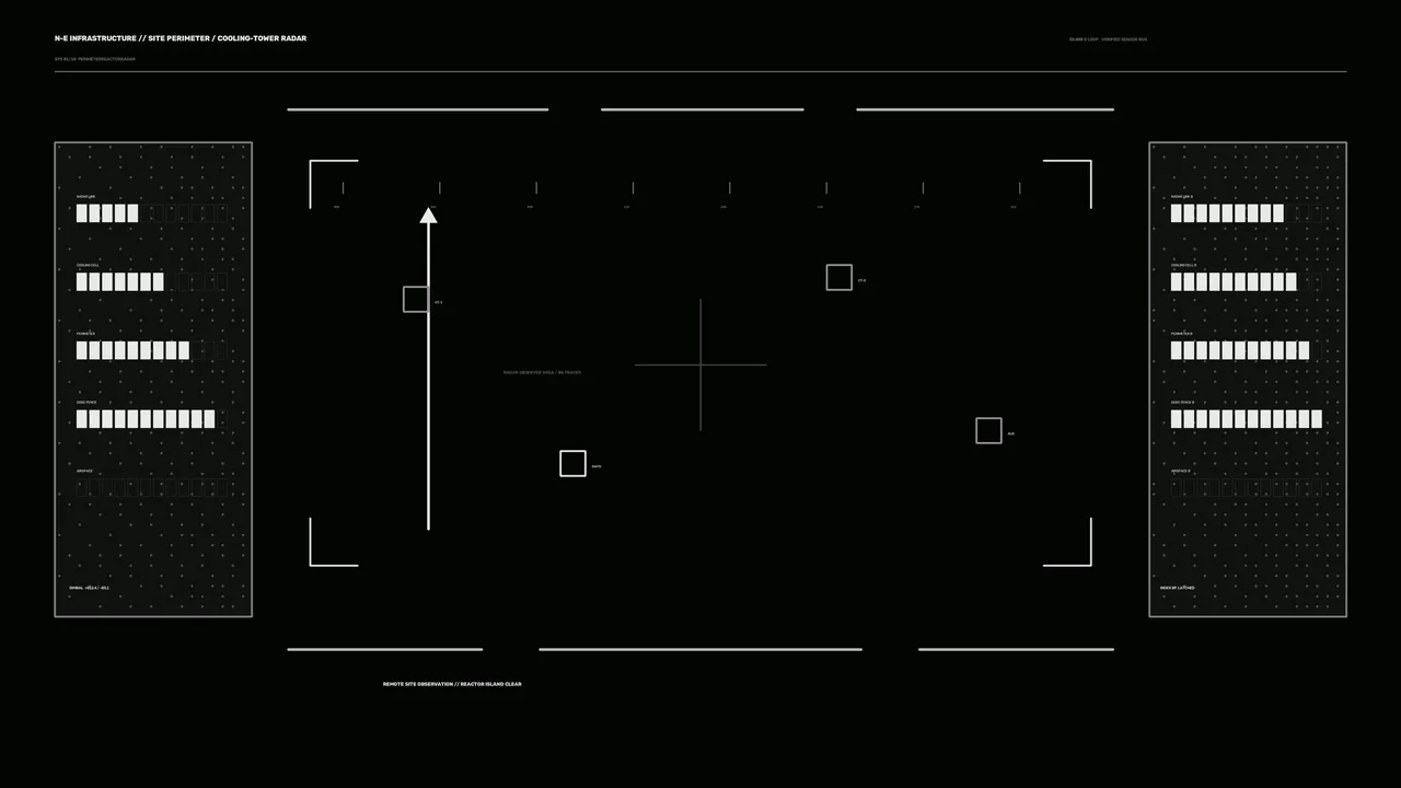 Nuclear Infrastructure Radar HUD 4K Wallpaper