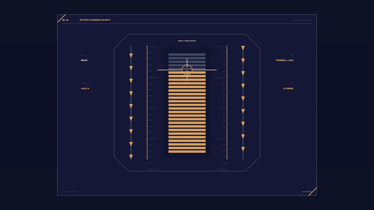 Sci-Fi Battery Charging Capacity HUD Dashboard 4K Wallpaper