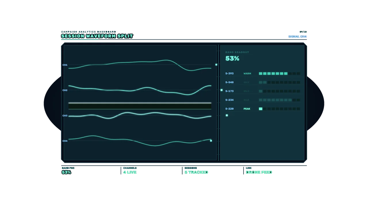 Sci-Fi Waveform Split HUD Dashboard 4K Wallpaper